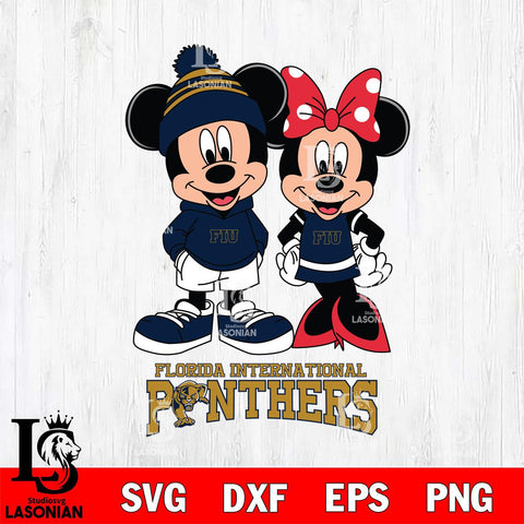 Florida International Panthers Mickey Minnie Mouse Cute Football Svg Eps Dxf Png File, NCAA svg , File Cut , Digital Download , Instant Download, Cut Svg Files