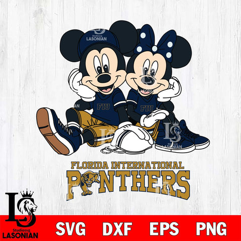 Florida International Panthers Mickey Minnie Mouse Football Sit Svg Eps Dxf Png File, NCAA svg , File Cut , Digital Download , Instant Download, Cut Svg Files