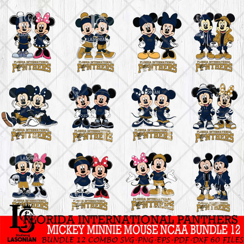 Florida International Panthers Mickey Minnie Mouse NCAA Bundle 12 Svg Eps Dxf Png File, Bundle NCAA svg , File Cut , Digital Download , Instant Download, Cut Svg Files