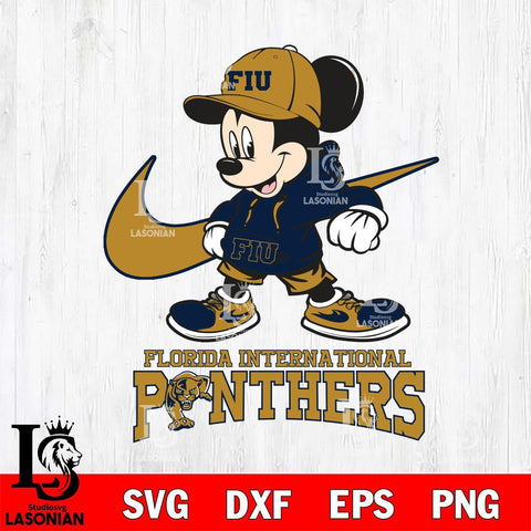 Florida International Panthers Mickey Mouse NIKE, Svg Eps Dxf Png File, Digital Download