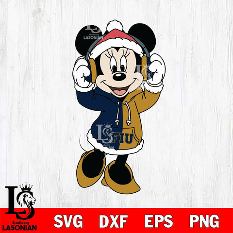Florida International Panthers Minnie Mouse Disney Football Christmas File Cut, NCAA SVG DXF EPS PNG FILE, Digital Download , Criucut , Silhouette