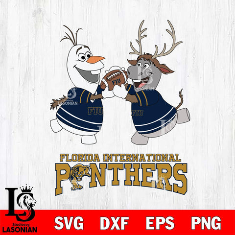 Florida International Panthers Olaf & Sven Football Cricut,Christmas SVG DXF EPS PNG FILE, NCAA Digital Download,Instant Download, Silhouette