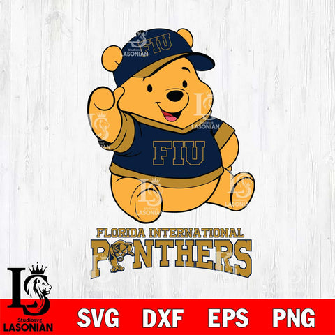 Florida International Panthers Pooh Bear Disney, Svg Eps Dxf Png File, Digital Download