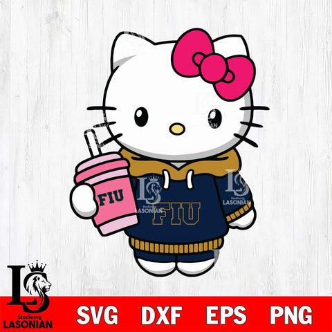 Florida International Panthers Pretty Hello Kitty Svg Eps Dxf Png File, Digital Download, Instant Download