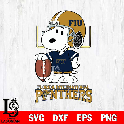 Florida International Panthers Snoopy Player Football SVG DXF EPS PNG FILE,Snoopy File Cut, NCAA Digital Download,Instant Download,Christmas Silhouette