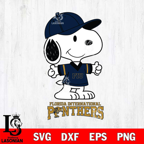 Florida International Panthers Snoopy football SVG DXF EPS PNG FILE,Snoopy File Cut, NCAA Digital Download,Instant Download,Christmas Silhouette