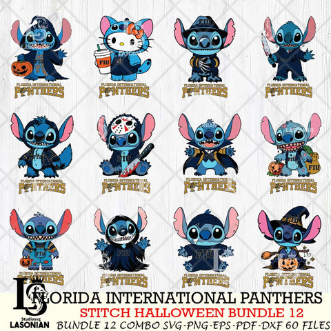 Florida International Panthers Stitch Horror Bundle 12 SVG Svg Eps Dxf Png File, NCAA svg, Digital Download, Instant Download