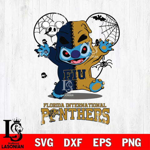 Florida International Panthers Stitch Horror Halloween 2 Svg Eps Dxf Png File, Digital Download, Instant Download