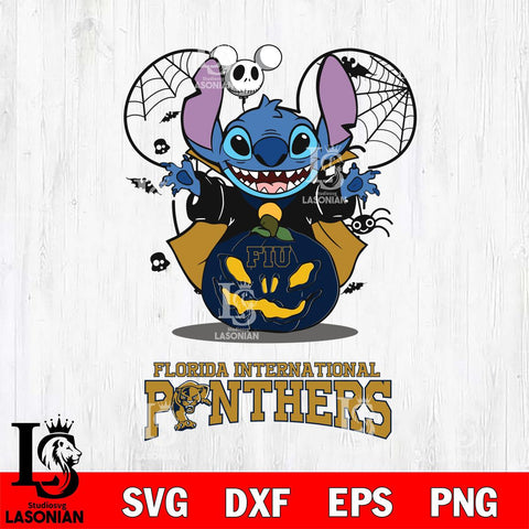 Florida International Panthers Stitch Horror Halloween Svg Eps Dxf Png File, Digital Download, Instant Download