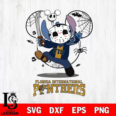 Florida International Panthers Stitch jason voorhees Halloween Svg Eps Dxf Png File, Digital Download, Instant Download