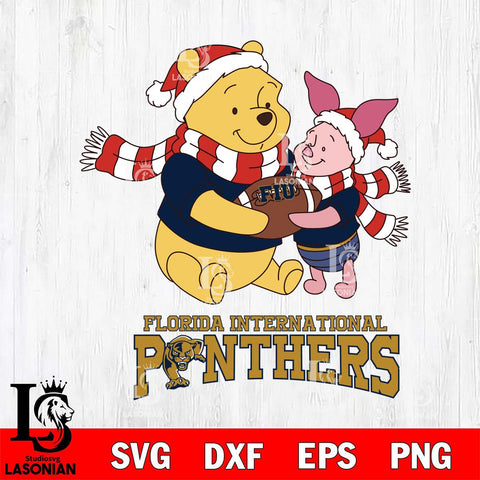 Florida International Panthers Winnie the Pooh & Piglet Football Cricut,Christmas SVG DXF EPS PNG FILE, NCAA Digital Download,Instant Download, Silhouette