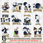 Florida International Panthers  Snoopy NCAA Bundle 12 SVG Svg Eps Dxf Png File, Digital Download