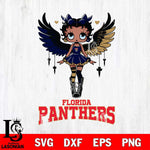 Florida Panthers Anglel Black Fan Girl Betty Boop, Svg Eps Dxf Png File, Digital Download