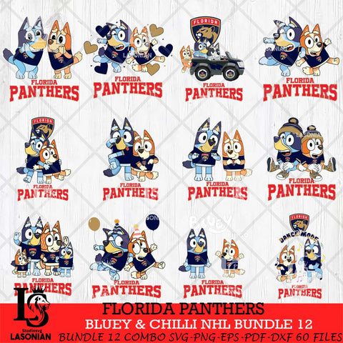 Florida Panthers Bluey & Bingo NHL Bundle 12 SVG Svg Eps Dxf Png File, Bundle NHL svg, Digital Download, Instant Download