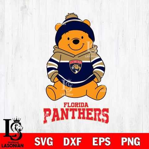 Florida Panthers Winnie The Pooh Hockey SVG DXF EPS PNG FILE,NHL File Cut,Disney Digital Download,Instant Download, Silhouette