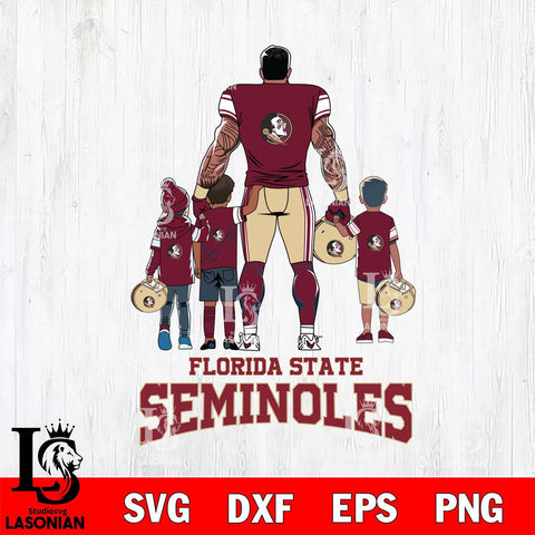 Florida State Seminoles 4 Father and son Rugby SVG DXF EPS PNG FILE,NCAA SVG, Father day Digital Download,Instant Download, Silhouette
