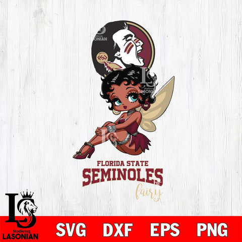 Florida State Seminoles Beauty Black Fairy Betty Boop, Svg Eps Dxf Png File, Digital Download