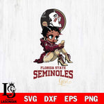 Florida State Seminoles Beauty Black Fan Girl Football, Svg Eps Dxf Png File, Digital Download