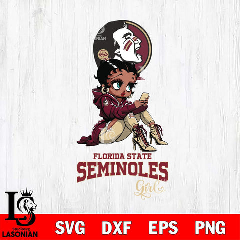 Florida State Seminoles Beauty Black Fan Girl Football, Svg Eps Dxf Png File, Digital Download