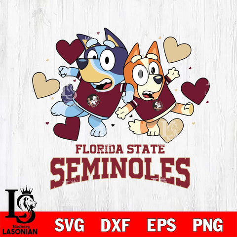 Florida State Seminoles Bluey & Bingo 10 Svg Eps Dxf Png File, NCAA svg, Digital Download, Instant Download