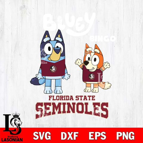 Florida State Seminoles Bluey & Bingo 4 Svg Eps Dxf Png File, NCAA svg, Digital Download, Instant Download