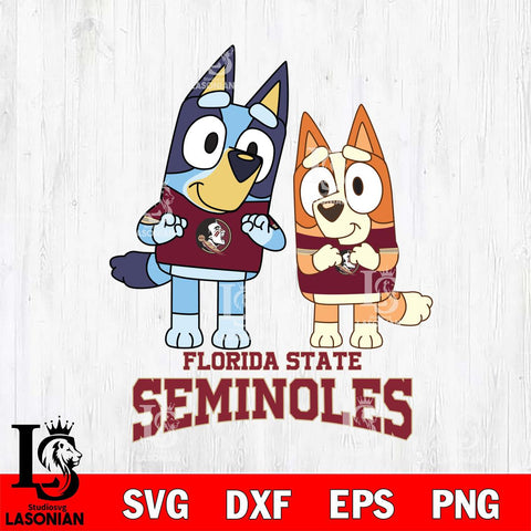 Florida State Seminoles Bluey & Bingo 6 Svg Eps Dxf Png File, NCAA svg, Digital Download, Instant Download
