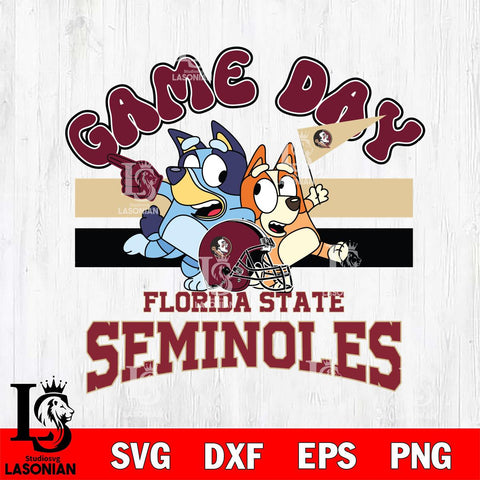 Florida State Seminoles Bluey & Bingo 9 Svg Eps Dxf Png File, NCAA svg, Digital Download, Instant Download