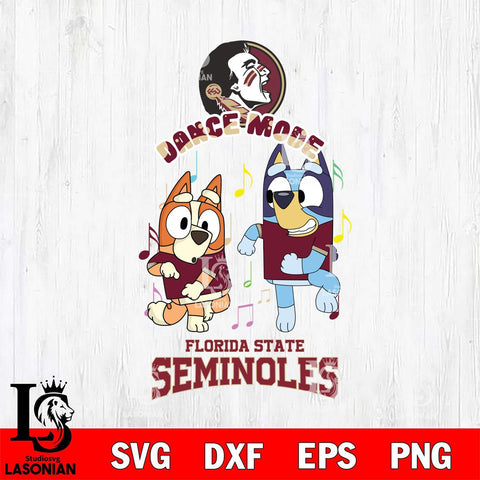 Florida State Seminoles Bluey Bingo Dance Mode Svg Eps Dxf Png File, NCAA svg, Digital Download, Instant Download