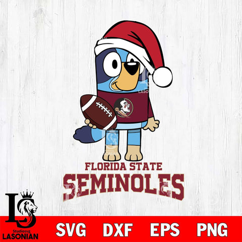 Florida State Seminoles Bluey Christmas Svg Eps Dxf Png File, Digital Download