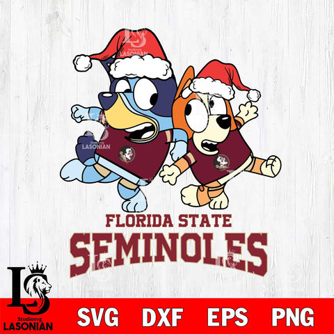 Florida State Seminoles Bluey Christmas Holiday Svg Eps Dxf Png File, Digital Download