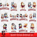 Florida State Seminoles Bluey Dace Mode NCAA Bundle 12 SVG Eps Dxf Png File, Digital Download, Instant Download