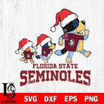 Florida State Seminoles Bluey Family Christmas Svg Eps Dxf Png File, Digital Download
