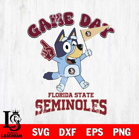 Florida State Seminoles Bluey Game Day Svg Eps Dxf Png File, Digital Download, Instant Download