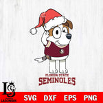 Florida State Seminoles Christmas Bluey Jack Sport Cut Files,Bluey Cricut,Christmas Svg , Bluey svg , Digital Download, dxf eps png pdf file