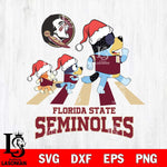 Florida State Seminoles Christmas Family Bluey Walking Cut Files,Bluey Cricut,Christmas Svg , Bluey svg , Digital Download, dxf eps png pdf file
