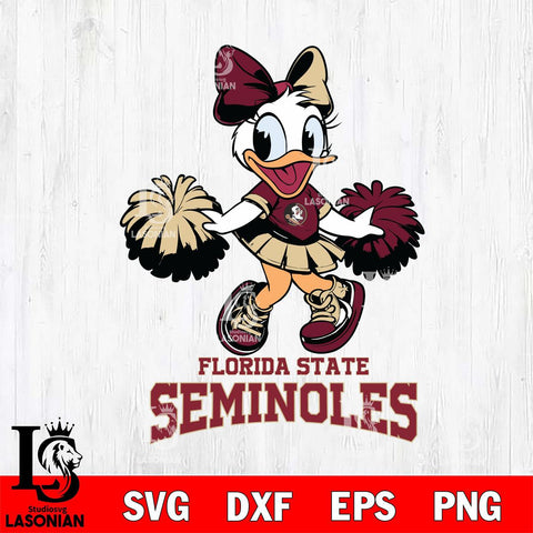 Florida State Seminoles Daisy Duck Cheerleader Disney, Svg Eps Dxf Png File, Digital Download