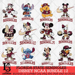 Florida State Seminoles Disney NCAA Bundle Svg PNG 12 Svg Eps Dxf Png File, Digital Download