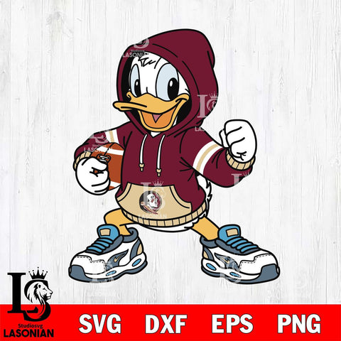 Florida State Seminoles Donald Duck Disney Christmas File Cut, NCAA SVG DXF EPS PNG FILE, Digital Download , Criucut , Silhouette