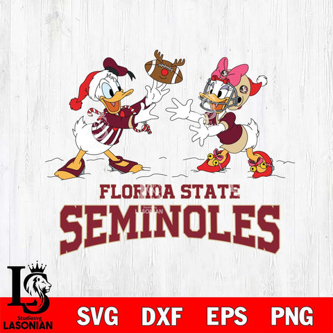 Florida State Seminoles Donald Duck & Daisy Duck Football Cricut,Christmas SVG DXF EPS PNG FILE, NCAA Digital Download,Instant Download, Silhouette