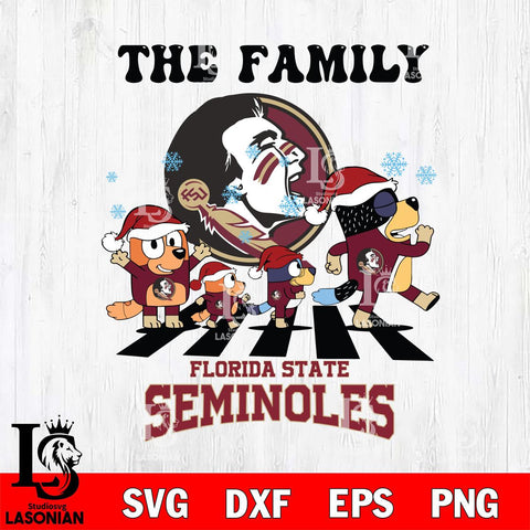 Florida State Seminoles Family Bluey Christmas Svg Eps Dxf Png File, Digital Download
