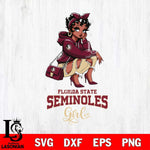 Florida State Seminoles Fashion Black Fan Girl Betty Boop, Svg Eps Dxf Png File, Digital Download
