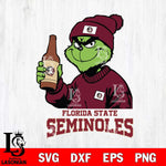 Florida State Seminoles Grinch Drinking Beer Christmas Cut Files Cricut, Svg Dxf Eps Png file, Digital download , Silhouette