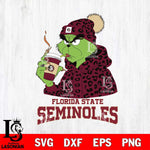 Florida State Seminoles Grinch Leopard Christmas Cut Files Cricut, Svg Dxf Eps Png file, Digital download , Silhouette