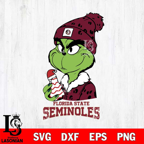 Florida State Seminoles Grinch Tree Cake Svg Eps Dxf Png File, Digital Download, Instant Download