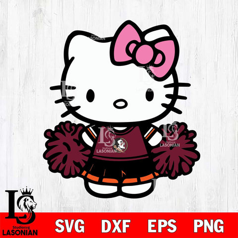 Florida State Seminoles Hello Kitty Cheerleader 2 Svg Eps Dxf Png File, Digital Download, Instant Download