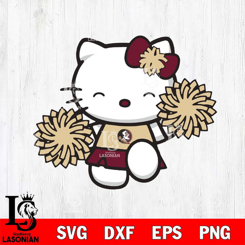 Florida State Seminoles Hello Kitty Cheerleader Svg Eps Dxf Png File, Digital Download, Instant Download