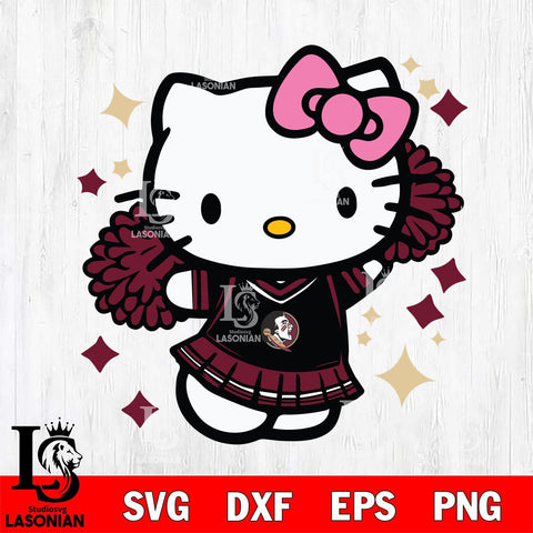 Florida State Seminoles Hello Kitty Cheerleader 4 Svg Eps Dxf Png File, Digital Download, Instant Download