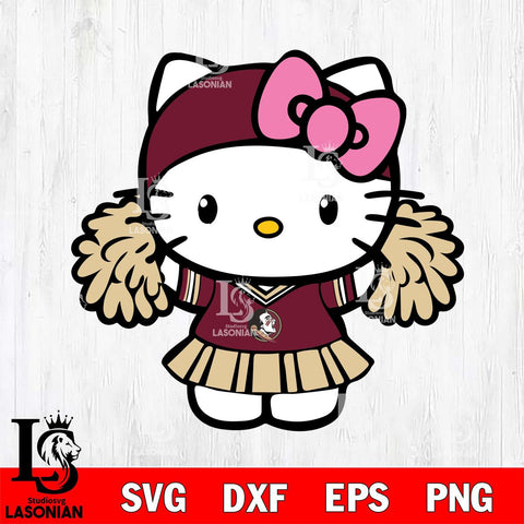 Florida State Seminoles Hello Kitty Cheerleader 5 Svg Eps Dxf Png File, Digital Download, Instant Download