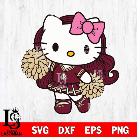 Florida State Seminoles Hello Kitty Cheerleader 7 Svg Eps Dxf Png File, Digital Download, Instant Download