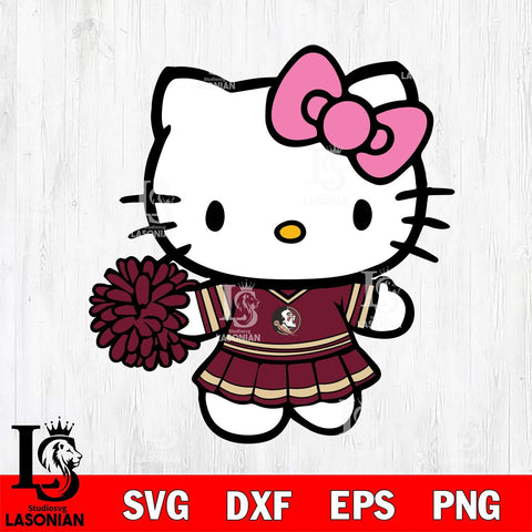 Florida State Seminoles Hello Kitty Cheerleader 8 Svg Eps Dxf Png File, Digital Download, Instant Download